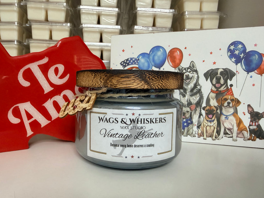 2 Wick Soy wax candle- Vintage Leather