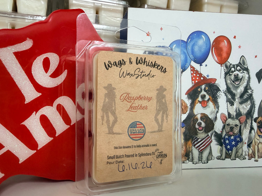 Soy wax Melt- Raspberry Leather