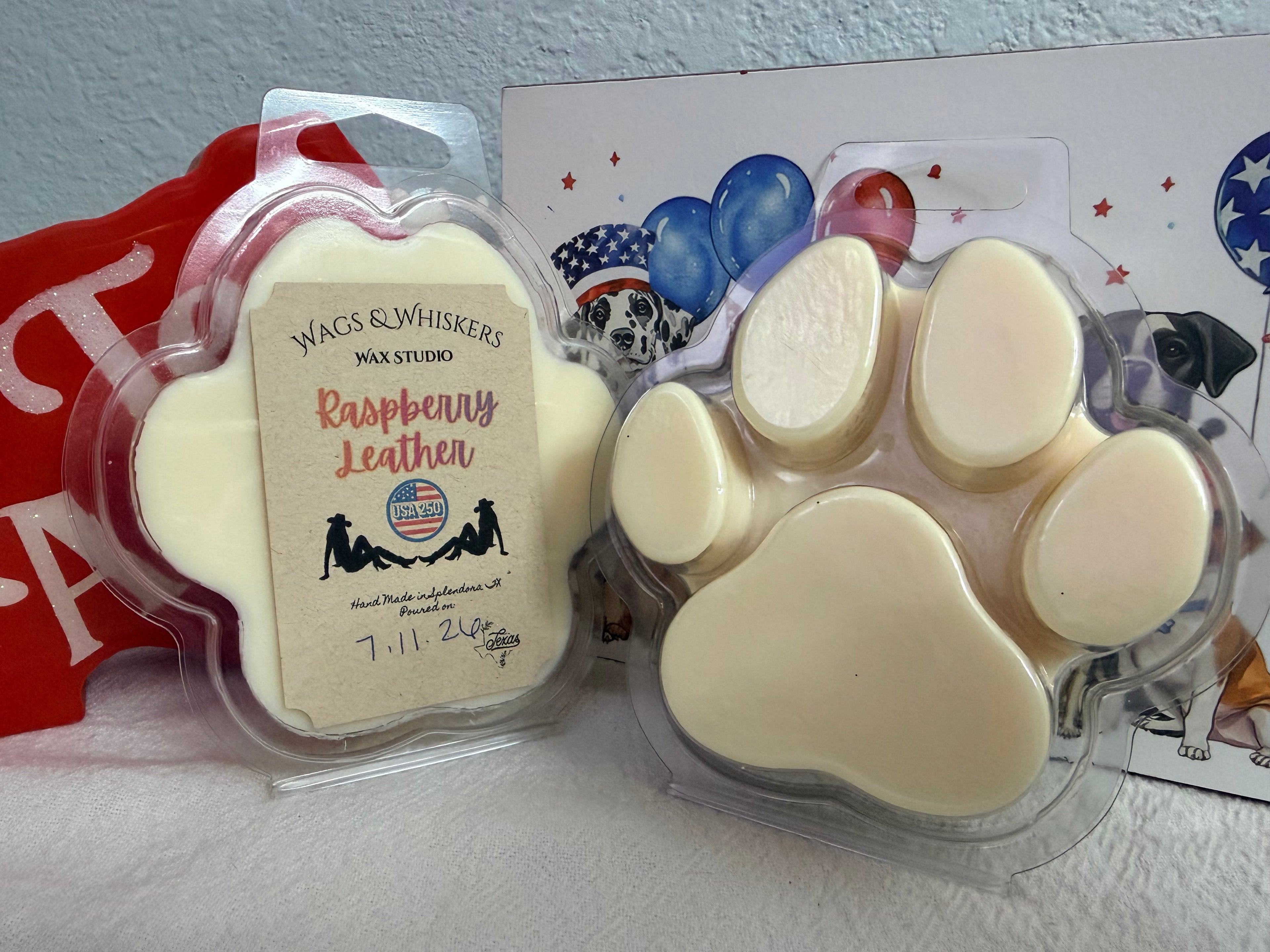 Raspberry Leather Paw Print